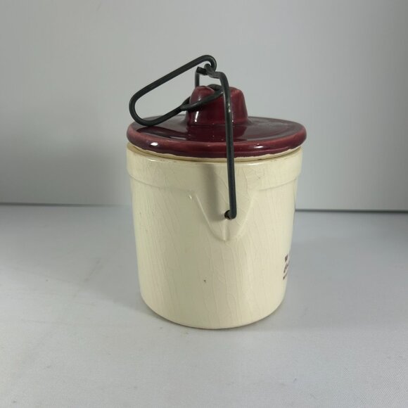 Vintage Wisconsin Pioneer Cheese Crock Metal Bail Storage Canister Pottery READ - Picture 4 of 9